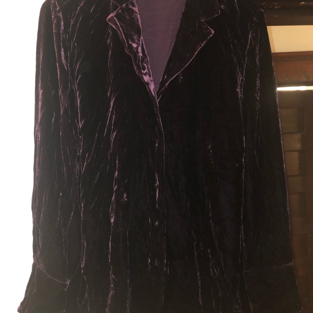 lauren Ralph Lauren Velvet Women's Blazer Jacket - Deep Plum